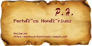 Perhócs Honóriusz névjegykártya